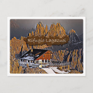 Italië - alpine hut Lagazuoi - Dolomiti - Briefkaart