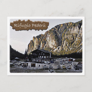 Italië - alpine hut Pederu - Dolomiti - Briefkaart