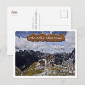 Italië - alpine hut Velo della Madonna - Dolomiti Briefkaart (Voorkant / Achterkant)