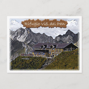 italië - alpine hut Viel dal Pan - Dolomiti - Briefkaart