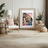 Italië Amalfi Coast Positano Bloemen Print Poster