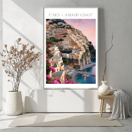 Italië Amalfi Coast Positano Bloemen Print Poster