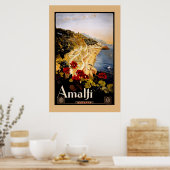 Italië Amalfi Coast Vintage Poster (Keuken)