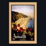 Italië Amalfi Coast Vintage Poster<br><div class="desc">Met deze  Italiaanse reisposter die een retro-illustratie van de Italiaanse kust van Amalfi in Italië bevat,  kunt u uw decor wat meer glans geven!</div>