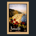 Italië Amalfi Coast Vintage Poster<br><div class="desc">Met deze  Italiaanse reisposter die een retro-illustratie van de Italiaanse kust van Amalfi in Italië bevat,  kunt u uw decor wat meer glans geven!</div>