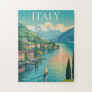Italië Amalfi-kust Illustratie Reis Kunst Vintage Legpuzzel