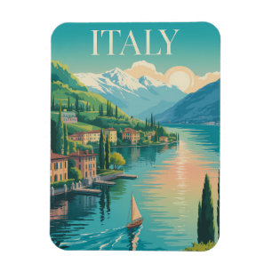 Italië Amalfi-kust Illustratie Reis Kunst Vintage Magneet
