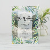 Italië Amalfi olijft moderne huwelijksuitnodiging Kaart (Staand voorkant)