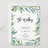 Italië Amalfi olijft moderne huwelijksuitnodiging Kaart (Voorkant)