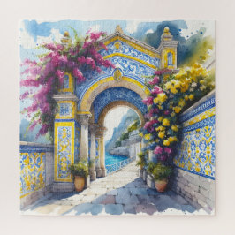 Italië Amalfi Roze Geel Blauw Verjaardag Cadeau Legpuzzel