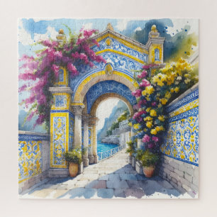 Italië Amalfi Roze Geel Blauw Verjaardag Cadeau Legpuzzel