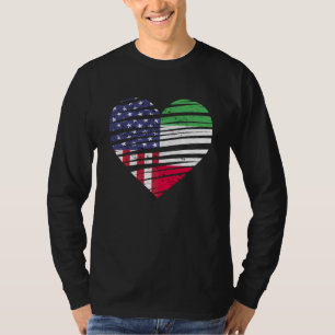 Italië Amerikaans Geteeld Hart USA Patriot Erfgoed T-shirt
