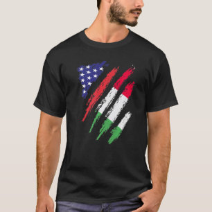 Italië Amerikaanse vlag Patriot Heritage Mon T-shirt