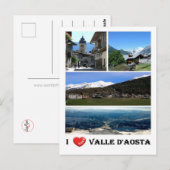Italië - Aosta Valley - I Love - Briefkaart (Voorkant / Achterkant)