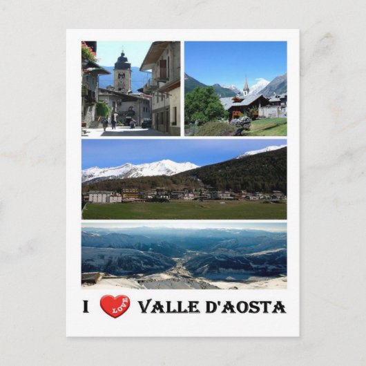 Italië - Aosta Valley - I Love - Briefkaart (Voorkant)