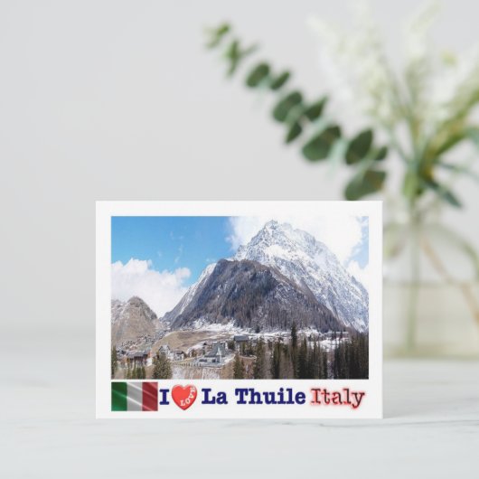 Italië - Aosta Valley - La Thuile - I Love - Briefkaart (Staand voorkant)