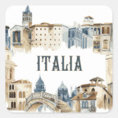 Italië Architectuur Vierkante Sticker (Voorkant)