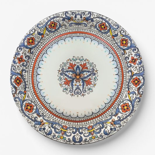 Italie Art Antico Deruta Stijl Servies Papieren Bordje (Voorkant)