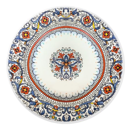 Italië Art Antico Deruta Style Kabinetlade Keramische Knop (Voorkant)