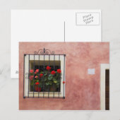 Italië, Asciano, vensterdozen met verse lente Briefkaart (Voorkant / Achterkant)