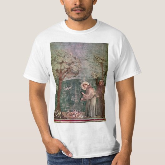 Italië, Assisi, St Francis en vogels T-shirt (Voorkant)