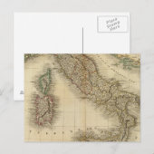 Italië Atlas Map Briefkaart (Voorkant / Achterkant)