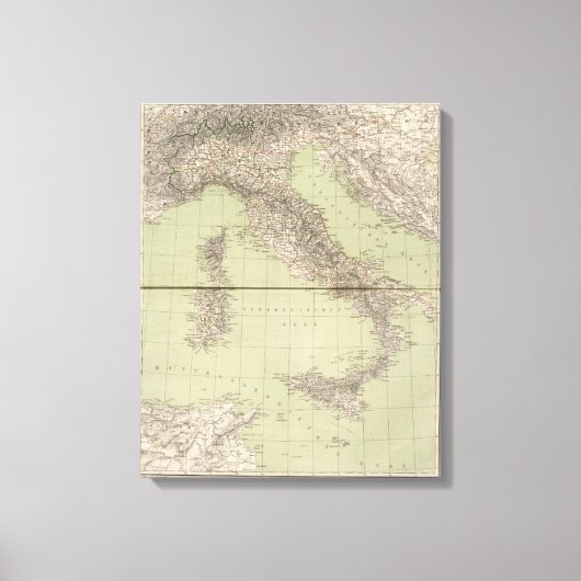 Italië Atlas Map Canvas Afdruk (Voorkant)