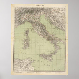 Italië Atlas Map Poster