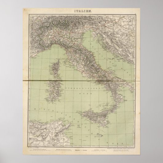 Italië Atlas Map Poster (Voorkant)