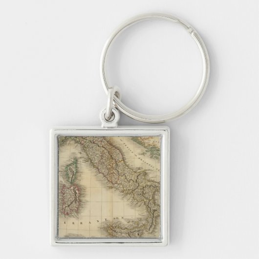 Italië Atlas Map Sleutelhanger (Voorkant)