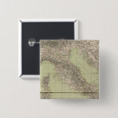 Italië Atlas Map Vierkante Button 5,1 Cm (Voorkant /achterkant)