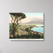  Italië, baai van Napels en de Vesuvius Canvas Afdruk (Voorkant)