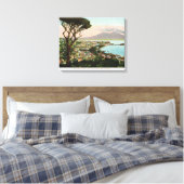 Italië, baai van Napels en de Vesuvius Canvas Afdruk (Insitu (Slaapkamer))