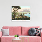 Italië, baai van Napels en de Vesuvius Canvas Afdruk (Insitu (Woonkamer))