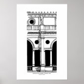 Italië Basilica Palladiana Travel Ink Sketch Poster (Voorkant)