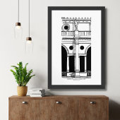 Italië Basilica Palladiana Travel Ink Sketch Poster