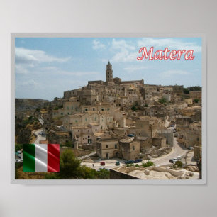 Italië - Basilicata - de Sassi van Matera - Poster