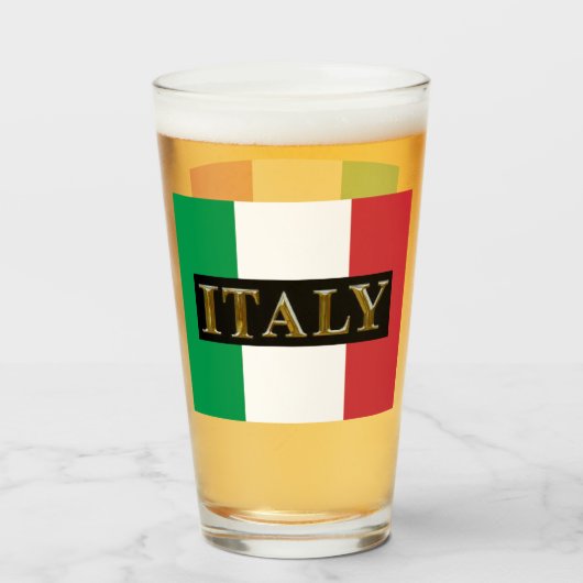 ITALIË BEER GLASS GLAS (Voorkant gevuld)