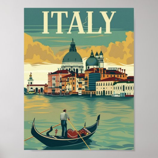 Italië bekende reisplaats poster (Voorkant)