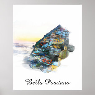 *~* Italië Bella Positano Italiaans Taal AP12 Poster