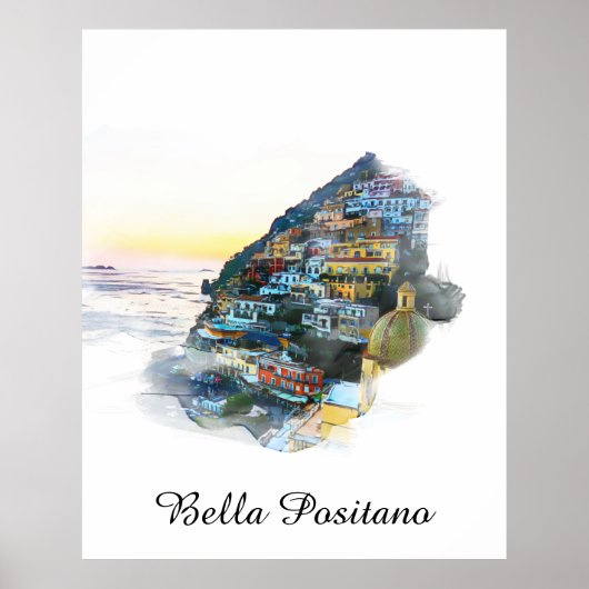 *~* Italië Bella Positano Italiaans Taal AP12 Poster (Voorkant)
