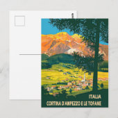 Italië, berg Cortina d'Ampezzo, zomer Briefkaart (Voorkant / Achterkant)
