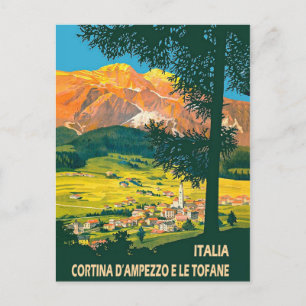 Italië, berg Cortina d'Ampezzo, zomer Briefkaart