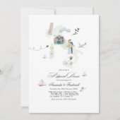 Italië bestemming bruiloft repetitie diner kaart (Voorkant)