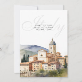 Italië Bestemming Bruiloft Save the Date Kaart