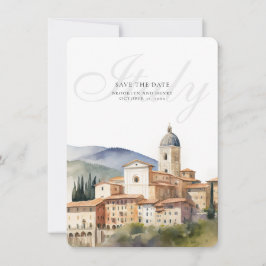 Italië Bestemming Bruiloft Save the Date Kaart