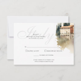 Italië Bestemming Bruiloft Waterverf RSVP-kaart RSVP Kaartje
