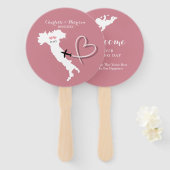 Italië Bestemming Elopement Bruiloft Hand Fan Handwaaier (Voorkant en achterkant)