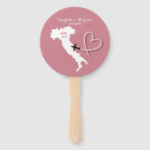 Italië Bestemming Elopement Bruiloft Hand Fan Handwaaier (Voorkant)