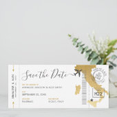 Italië Bestemmingsinstapkaart Opslaan datum goud Kaart (Staand voorkant)